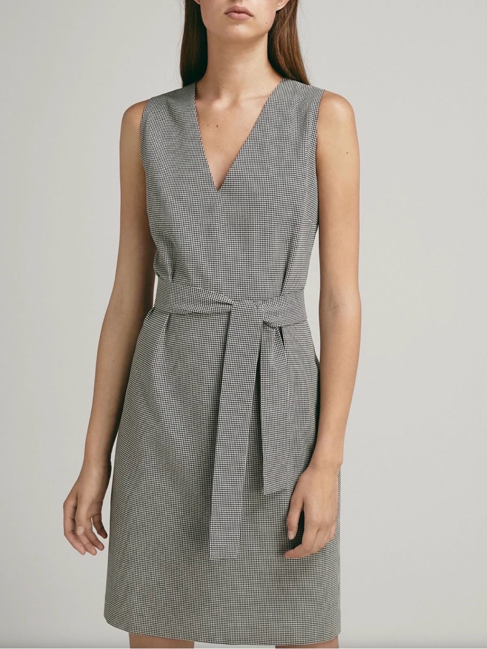 Massimo Dutti Houndstooth Belted Dress
